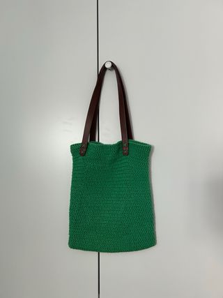 Bolso crochet verde hecho a mano
