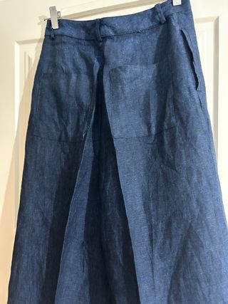 Pantalón Culotte Lino Marino
