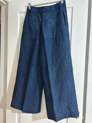 Pantalón Culotte Lino Marino