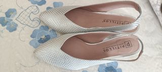 Zapatos Pitillos Plata 39 - Usados