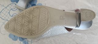 Zapatos Pitillos Plata 39 - Usados