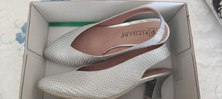 Zapatos Pitillos Plata 39 - Usados