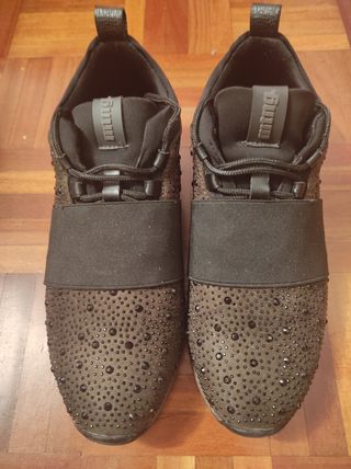 Zapatillas MTNG negras y verdes 38