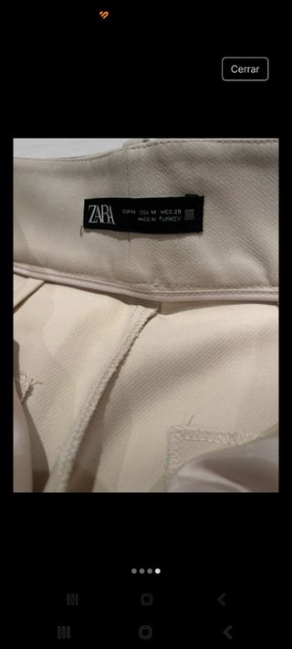 Pantalón cintura alta beige M