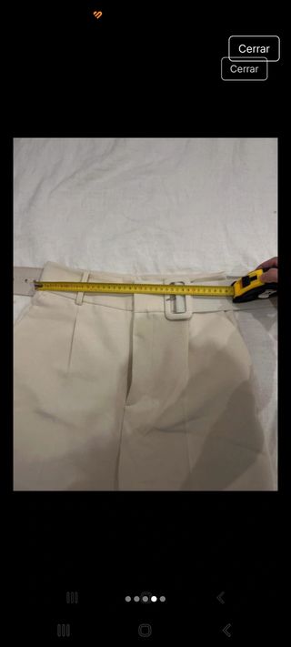 Pantalón cintura alta beige M