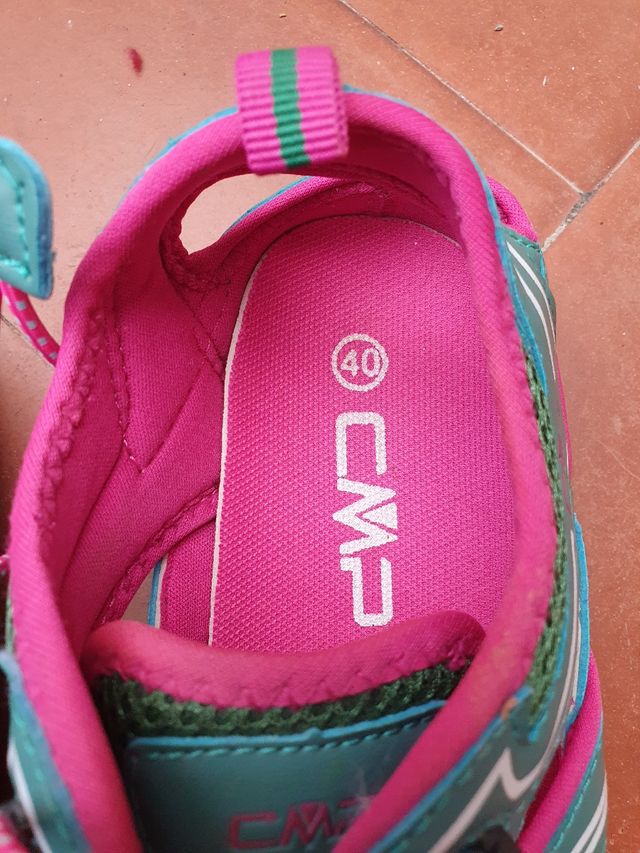 Sandalias CMP niña - verdes y rosas