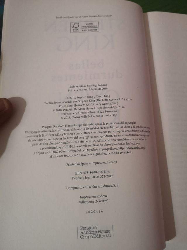 Bellas durmientes Stephen King 