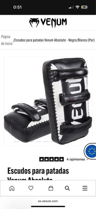 Escudos Venum Absolute - Negro/Blanco