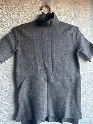 Camisetas Zara - Gris - Cuello Alto
