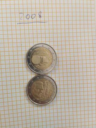 2 Monedas 2€ Luxemburgo 2007 y 2008