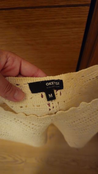 Top crochet beige Okeysi