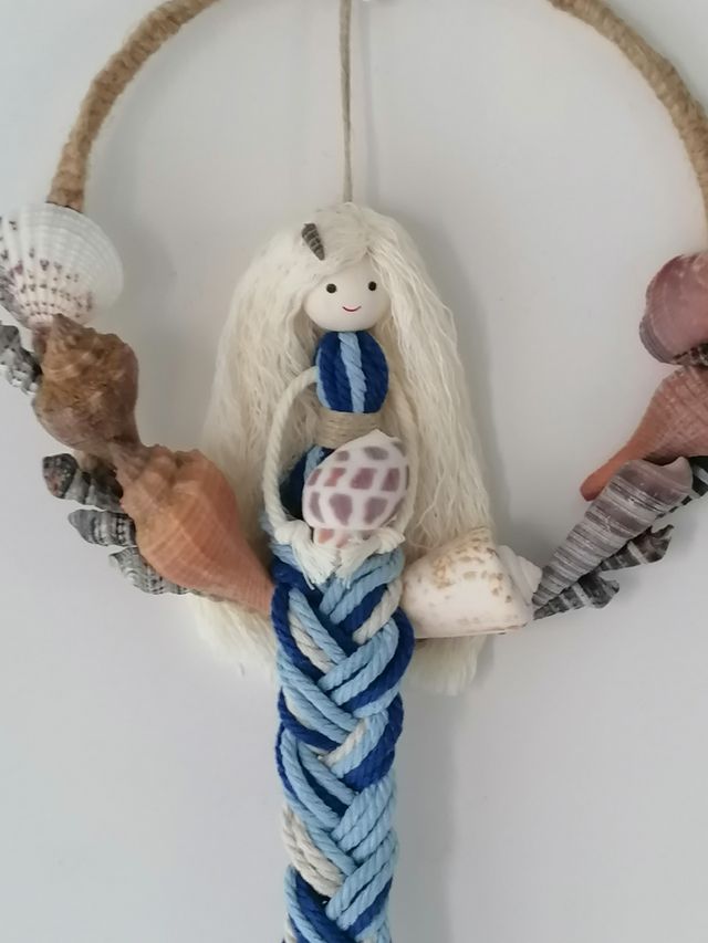 Adorno Sirenita Macramé con Conchas