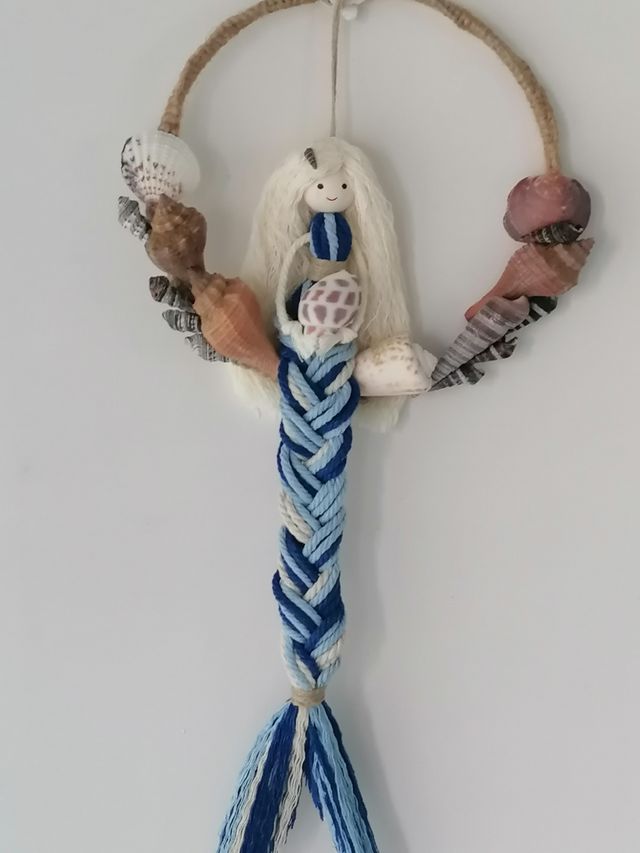 Adorno Sirenita Macramé con Conchas