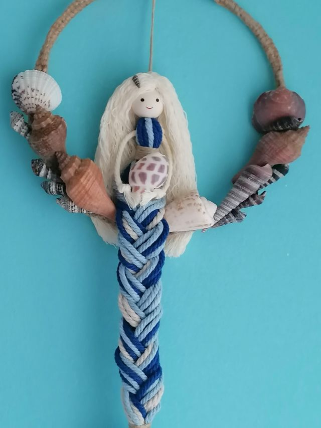 Adorno Sirenita Macramé con Conchas