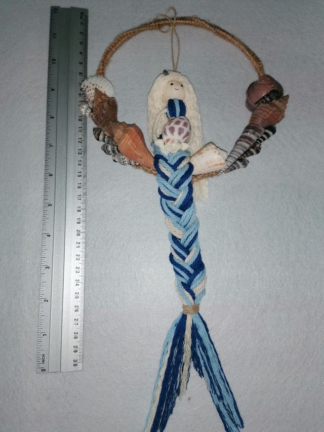 Adorno Sirenita Macramé con Conchas