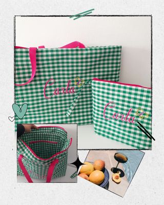 Bolsos playa vichy personalizados