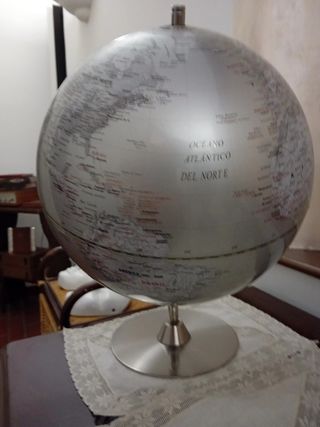 Mappamondo acciaio satinato