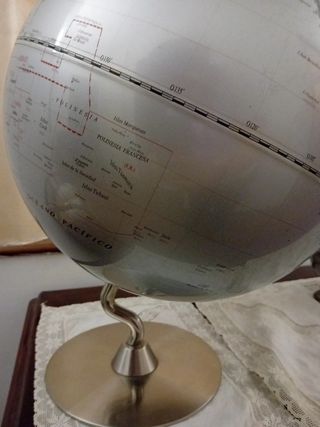 Mappamondo acciaio satinato