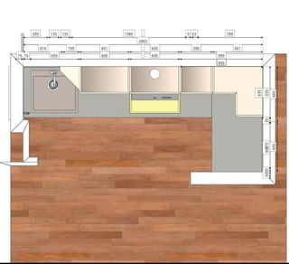 Cucina angolare Lube Mod. Creativa beige/grigio