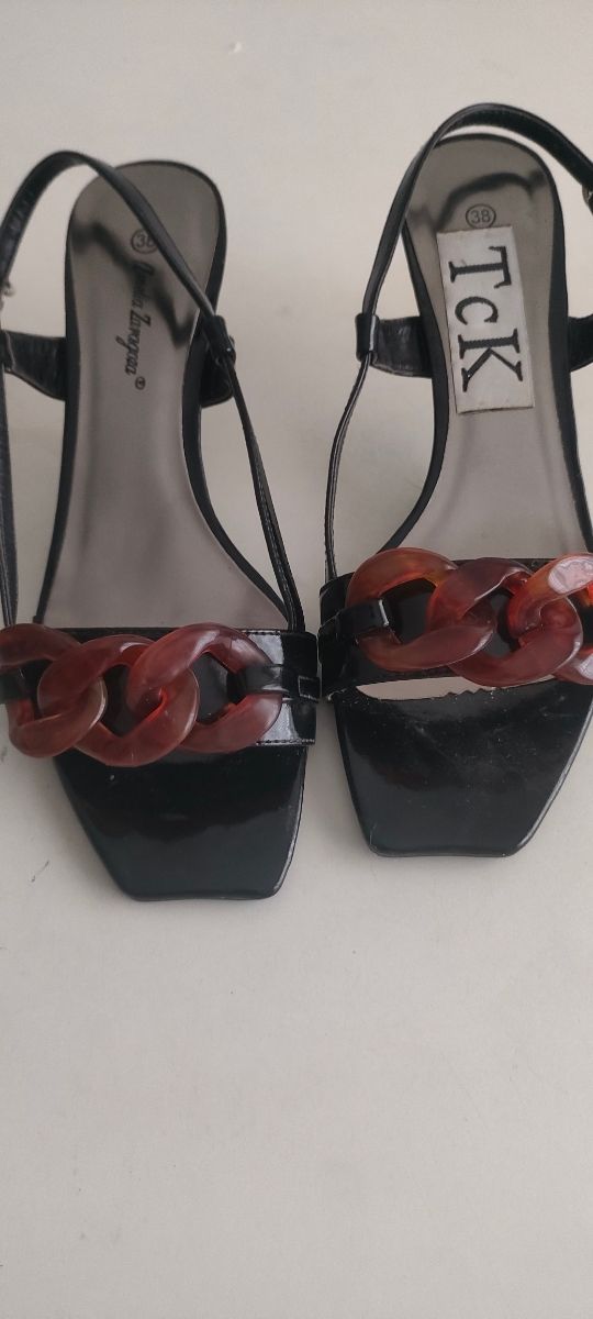 Sandalias Tck negras marrón - Talla 38