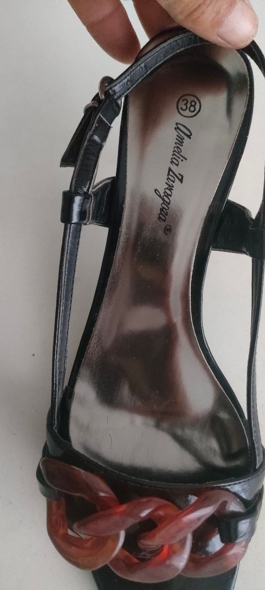 Sandalias Tck negras marrón - Talla 38