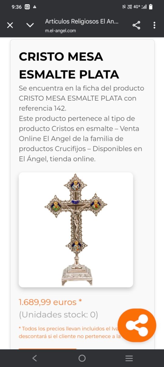 Croce religiosa in argento smaltato