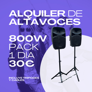 ALQUILER ALTAVOCES 800W Lee más->