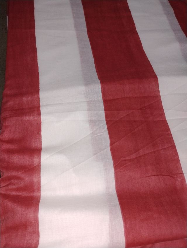 Cortina rayada teja-blanco 1,50x3,00m