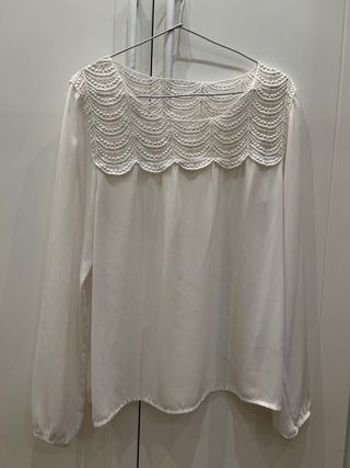 Blusa blanca encaje - Talla L