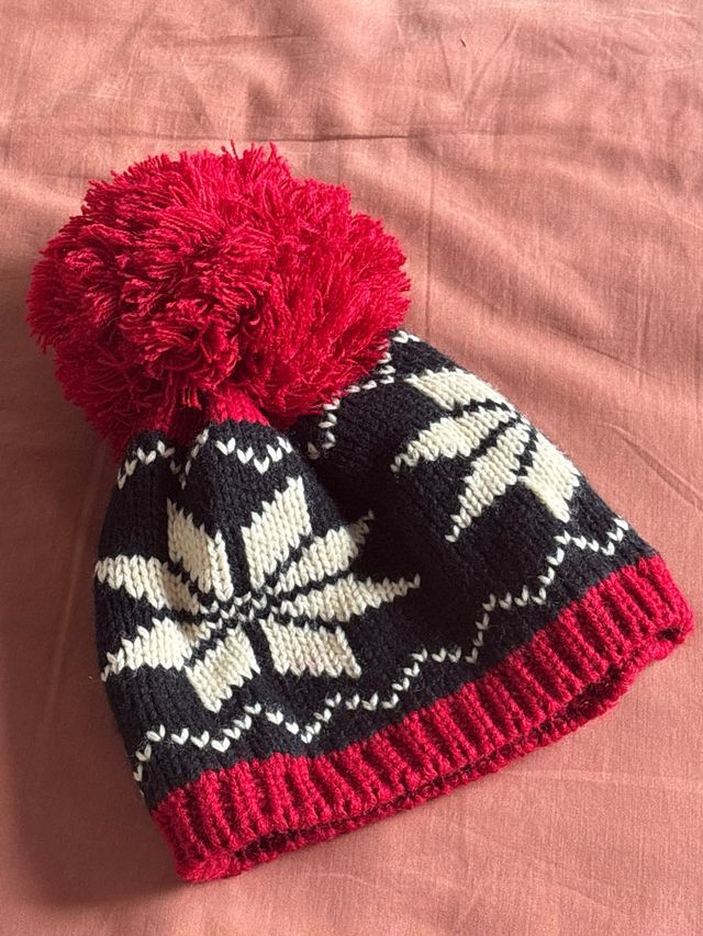 Gorro invierno - Rojo y Negro