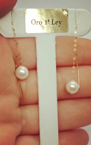 Pendientes oro 18k perlas australianas