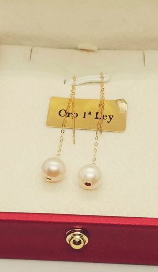 Pendientes oro 18k perlas australianas