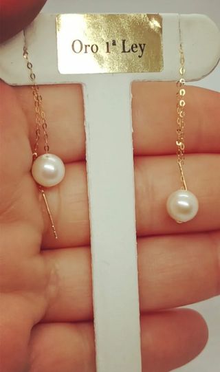 Pendientes oro 18k perlas australianas