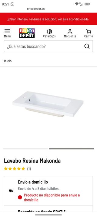 Lavabo resina Makonda blanco