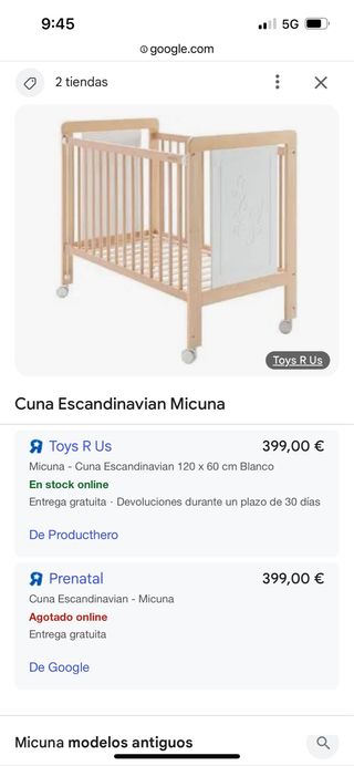 Cuna Micuna Escandinava - Como nueva