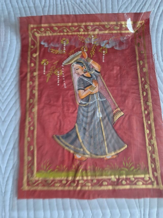 2 fogli dipinti a mano su tela