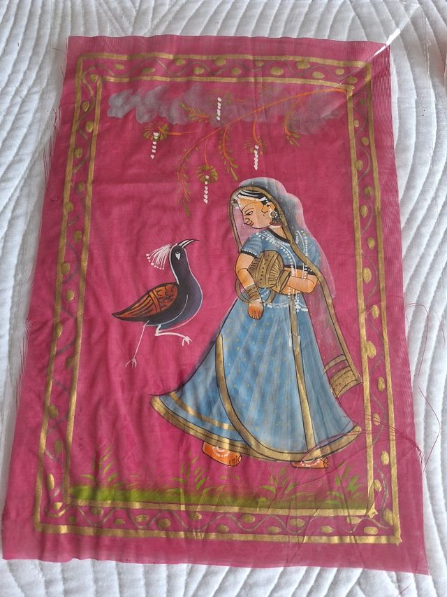 2 fogli dipinti a mano su tela