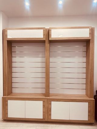 Expositor tienda madera blanco-marrón 2 unidades