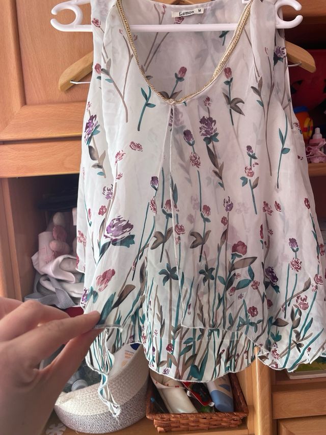 Blusa Lemon M - Floral - Branca