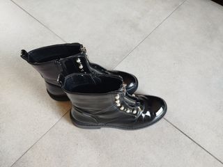 Anfibi neri lucidi donna 39