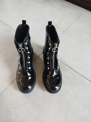 Anfibi neri lucidi donna 39