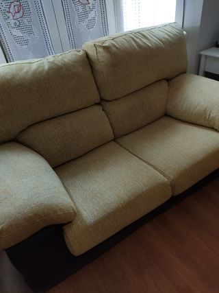 Sofá 2 plazas beige-verde