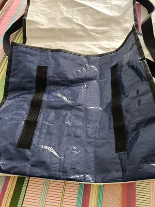 Bolsa playa  azul-blanca. 
