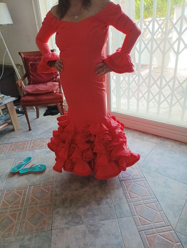 Vestido Flamenca Coral