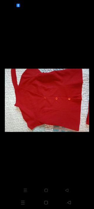Conjunto falda y blusa rojo hecho a mano
