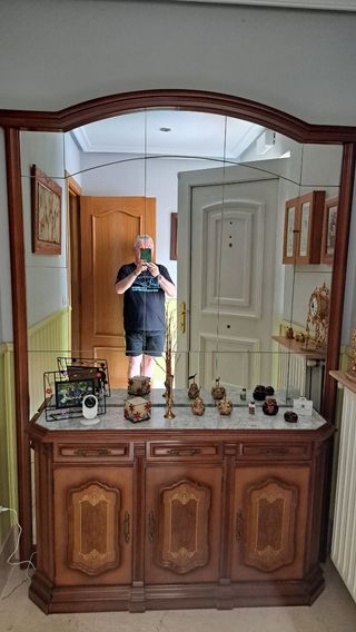 Mueble recibidor espejo madera