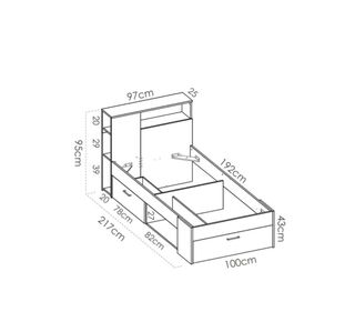 Cama blanca infantil con cajones