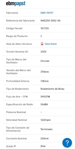 Ventilador Axial W4S250-DI02-06 - 590 CFM