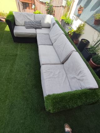 Sofá exterior modular, Beige y Negro
Terraza, jard