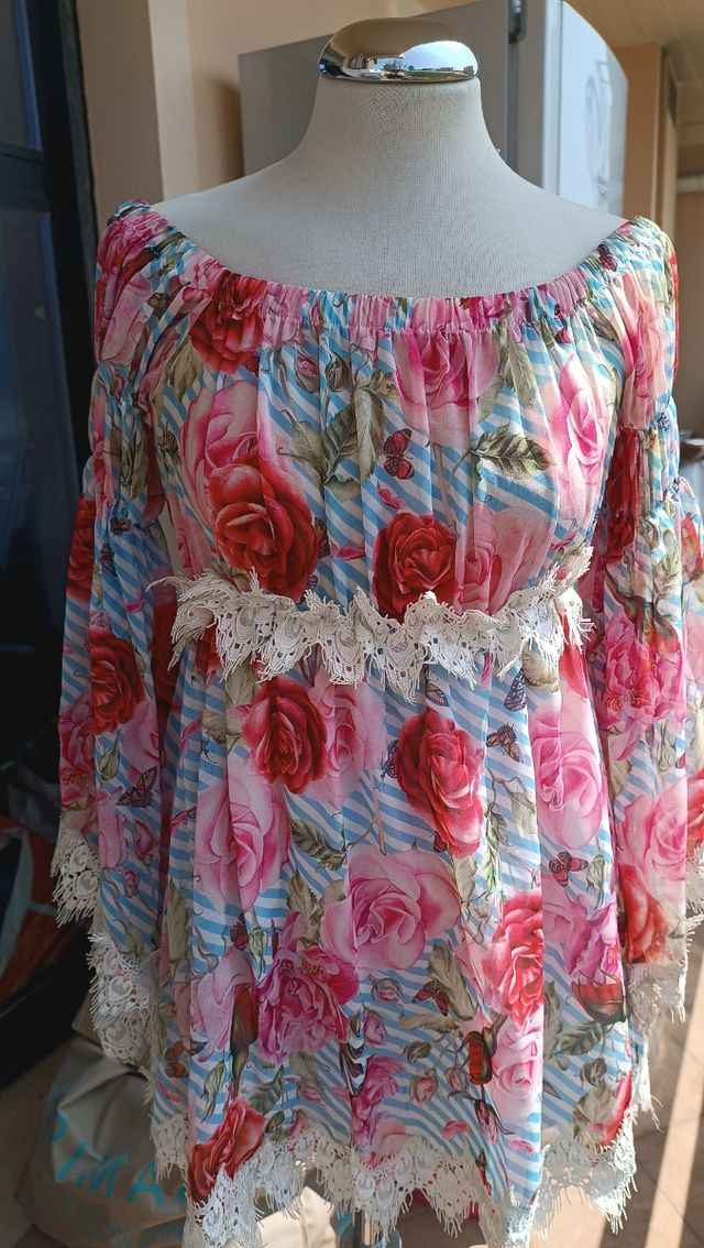 Vestito Mexton fiori | Blu Rosa